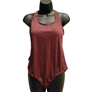 UNOW BURGUNDY BATHING SUIT SIZE L. ^